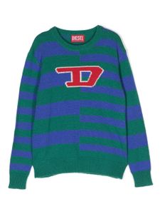 Diesel Kids pull à logo en intarsia - Vert