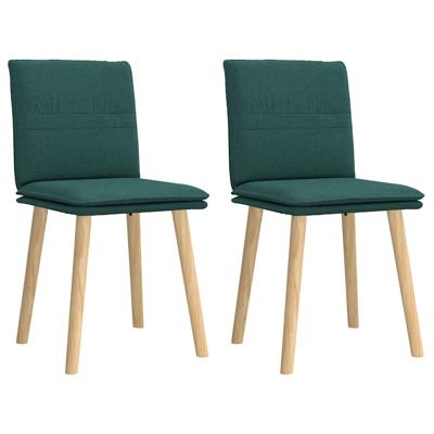 Eetkamerstoelen 2 st stof donkergroen