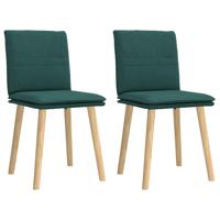 Eetkamerstoelen 2 st stof donkergroen - thumbnail
