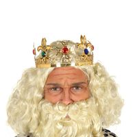 Guircia verkleed kroon voor volwassenen - goud - metaal - koning - koningsdag/carnaval   - - thumbnail