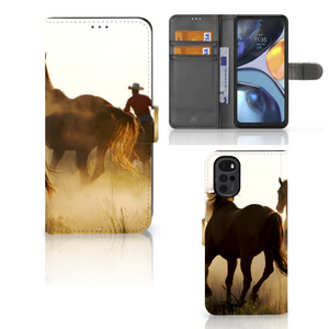 Motorola Moto G22 Telefoonhoesje met Pasjes Design Cowboy