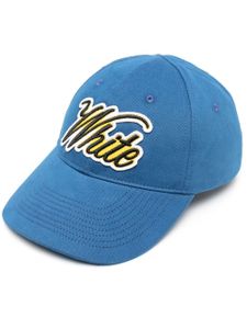 Off-White logo-embroidered cotton baseball cap - BLUE