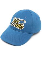 Off-White logo-embroidered cotton baseball cap - BLUE