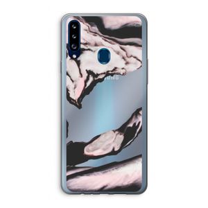 Roze stroom: Samsung Galaxy A20s Transparant Hoesje
