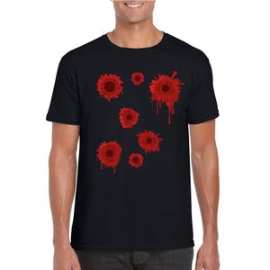 Schotwonden t-shirt zwart heren