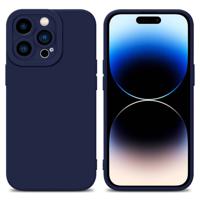 Cadorabo Hoesje geschikt voor Apple iPhone 14 PRO MAX in FLUID DONKER BLAUW - Beschermhoes TPU silicone Cover Case - thumbnail