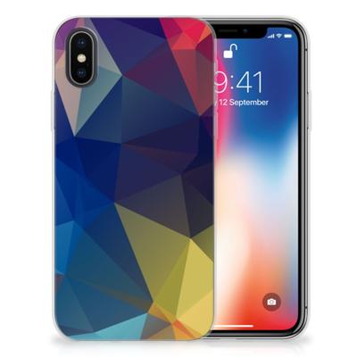 Apple iPhone X | Xs | TPU Hoesje | Polygon Dark