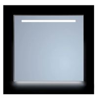 Spiegel Sanicare Q-Mirrors 100x70 cm Vierkant Met Aan De Bovenkant & Onderzijde LED Cold White, Omlijsting Aluminium incl. ophangmateriaal Met