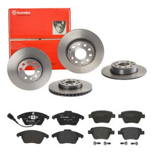 Remmenset, remschijf BREMBO, Remschijftype: Binnen geventileerd, Inbouwplaats: Achteras: , u.a. für Seat, Skoda, VW, Audi