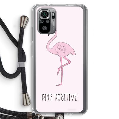 Pink positive: Xiaomi Redmi Note 10S Transparant Hoesje met koord