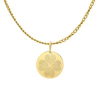 Gepersonaliseerde vingerafdrukken klaver ketting - Stainless steel - Goud - 13 mm - 4 vingerafdrukken