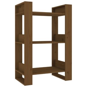 vidaXL Boekenkast/kamerscherm 60x35x91 cm massief hout honingbruin