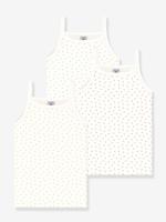 Set van 3 paar tricot babysokjes PETIT BATEAU wit, bedrukt