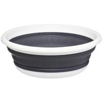 5Five Afwasteil/afwasbak opvouwbaar - wit/grijs - rond - 37,5 x 14 cm - 8 liter - kunststof