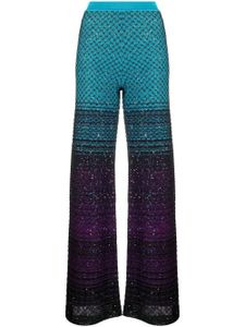 Missoni pantalon en maille à sequins - Bleu