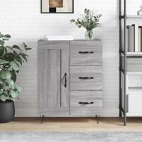 Dressoir 69,5x34x90 cm bewerkt hout grijs sonoma eikenkleurig