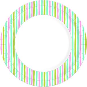 Duni Papieren Borden Stripes Ø22cm 10st
