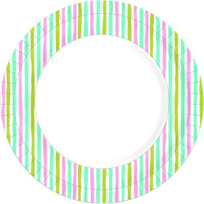 Duni Papieren Borden Stripes Ø22cm 10st