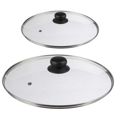 Secret de Gourmet - Set van 2x universele glazen pannendeksels - voor pannen van dia 16 en 28 cm Secret de Gourmet - Set van 2x universele glazen pannendeksels - voor pannen van dia 16 en 28 cm