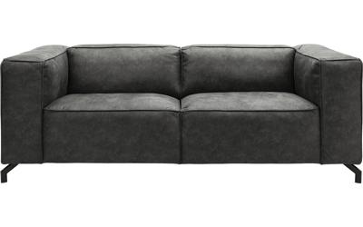 Goossens Bank Calvin grijs, micro leer, 2,5-zits, modern design