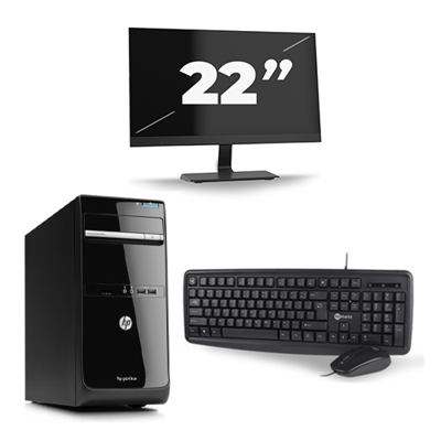 HP Pavilion p6 Series Micro Tower - Intel Core i7-3e Generatie - 16GB RAM - 256GB SSD - Windows 10 + 1x 22 inch Monitor