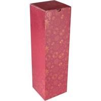 Flesdoos | Vuurwerk | karton + PE | 1 fles | 95x330mm | Kerstmis | rood/goud | 100 stuks