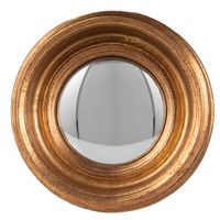 HAES DECO - Bolle ronde Spiegel - Goudkleurig - Ø 24x7 cm - Kunststof - Wandspiegel, Spiegel rond, Convex Glas