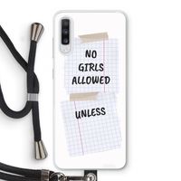 No Girls Allowed Unless: Samsung Galaxy A70 Transparant Hoesje met koord