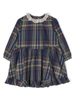 Bonpoint robe en coton Thays à motif tartan - Vert - thumbnail