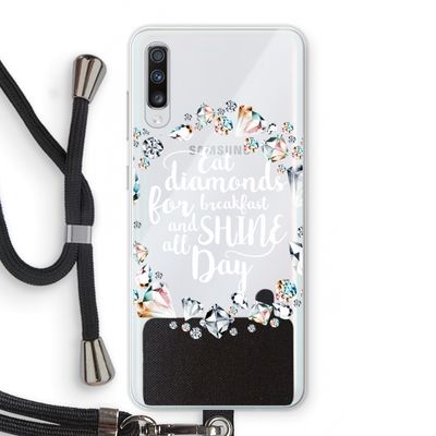 Diamonds: Samsung Galaxy A70 Transparant Hoesje met koord