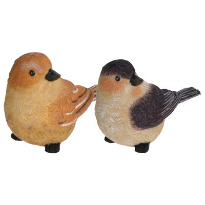 Tuin/huis decoratie beeldjes set van 2x vogeltjes - polystone - 12 cm Tuin/huis decoratie beeldjes set van 2x vogeltjes - polystone - 12 cm