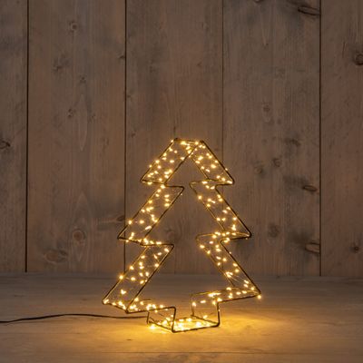 B.O.T. Metal 26 cmx6 cm 3D Tree Black With 200Led Classic - Annas collection