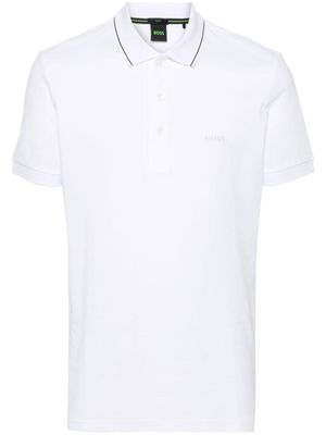 BOSS polo à logo brodé - Blanc