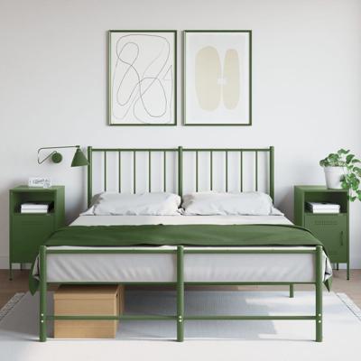 Nachtkastjes 2 st 36x39x68 cm staal olijfgroen
