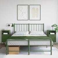 Nachtkastjes 2 st 36x39x68 cm staal olijfgroen
