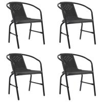 Tuinstoelen 4 st 110 kg kunststof rattan en staal
