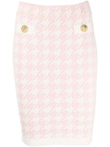 Balmain minijupe à motif pied-de-poule - Rose