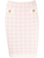 Balmain minijupe à motif pied-de-poule - Rose