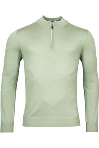 Thomas Maine Half-Zip Sweater groen, Effen