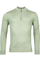 Thomas Maine Half-Zip Sweater groen, Effen - thumbnail