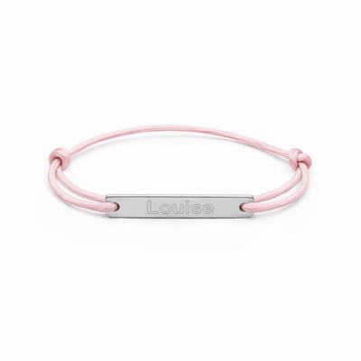 Kindercollectie bar armband eigen tekst - Stainless steel - Zilver