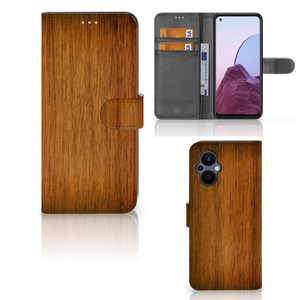 OPPO Reno 8 Lite | OnePlus Nord N20 Book Style Case Donker Hout