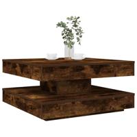 Salontafel 360 graden draaibaar 70x70x34,5 cm gerookt eiken