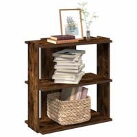 Boekenkast 3-laags 60x30x60 cm bewerkt hout gerookt eikenkleur