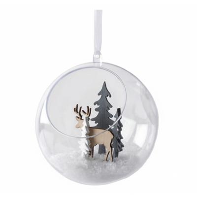 DIY - doe het zelf open kerstballen - 2-delig - transparant - 12 cm