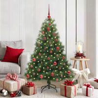 Kunstkerstboom met 150 LED met standaard Groen 150 cm PE en PVC