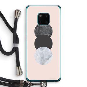 Marmeren cirkels: Huawei Mate 20 Pro Transparant Hoesje met koord
