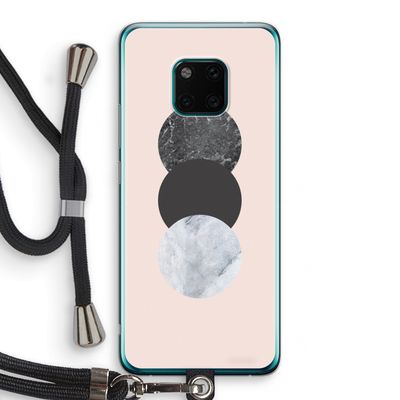 Marmeren cirkels: Huawei Mate 20 Pro Transparant Hoesje met koord