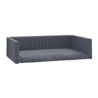 The Living Store Hondenbed - Autohondenmand - Huisdierenbed 70x45x19cm - Grijs Linnen-look Polyester