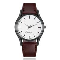 LGT Minimalistisch herenhorloge met donkerbruine leren band LGT Minimalistisch herenhorloge met donkerbruine leren band